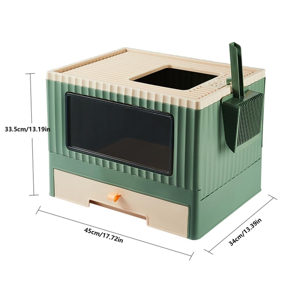 Foldable Top Entry Cat Litter Box with Lid L626999