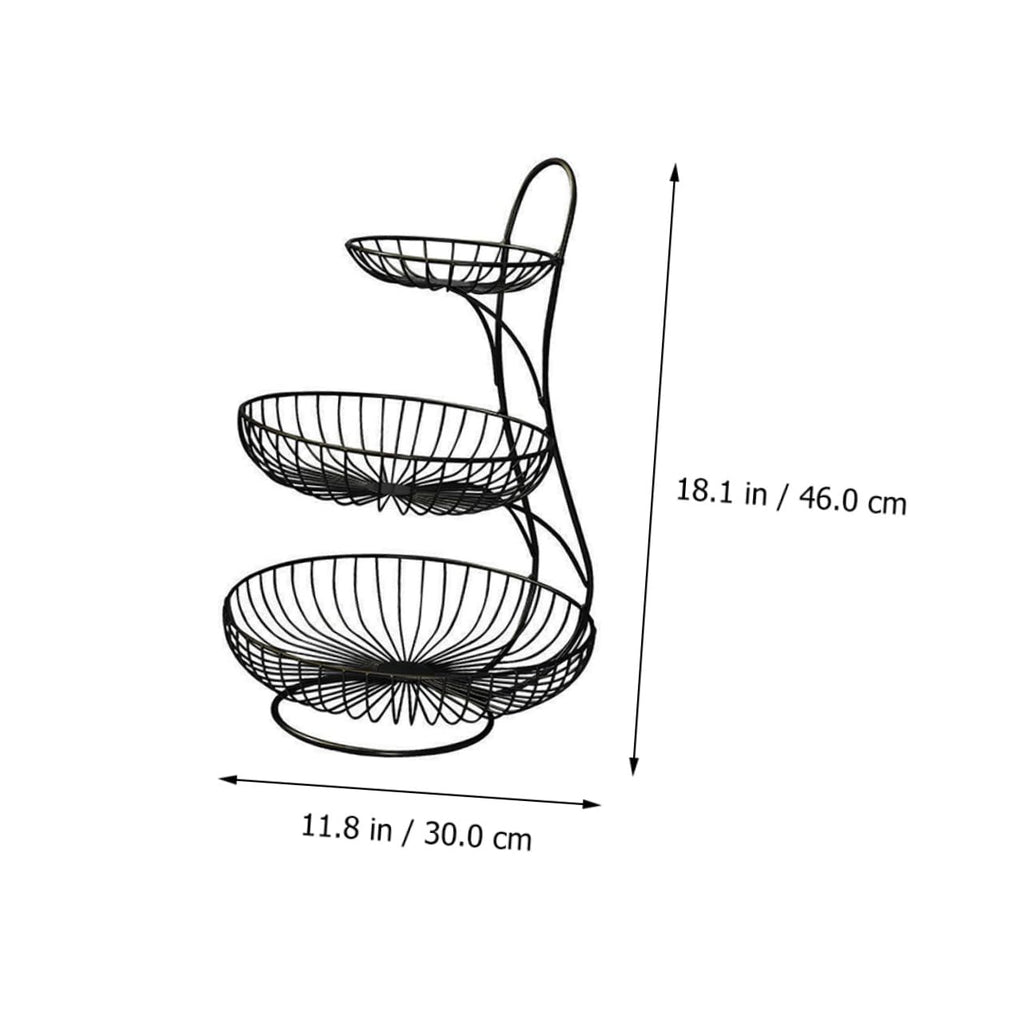 Black 3-Tier Iron Fruit Basket A35393