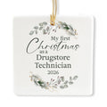 Ceramic 3-inch Square-Shaped Botanical Wreath Ornament V80654