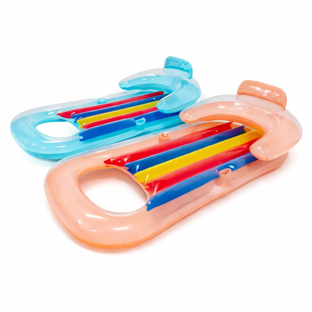 Adult Size Pool Floats Lounger with Cup Holder 2 Pack A79767