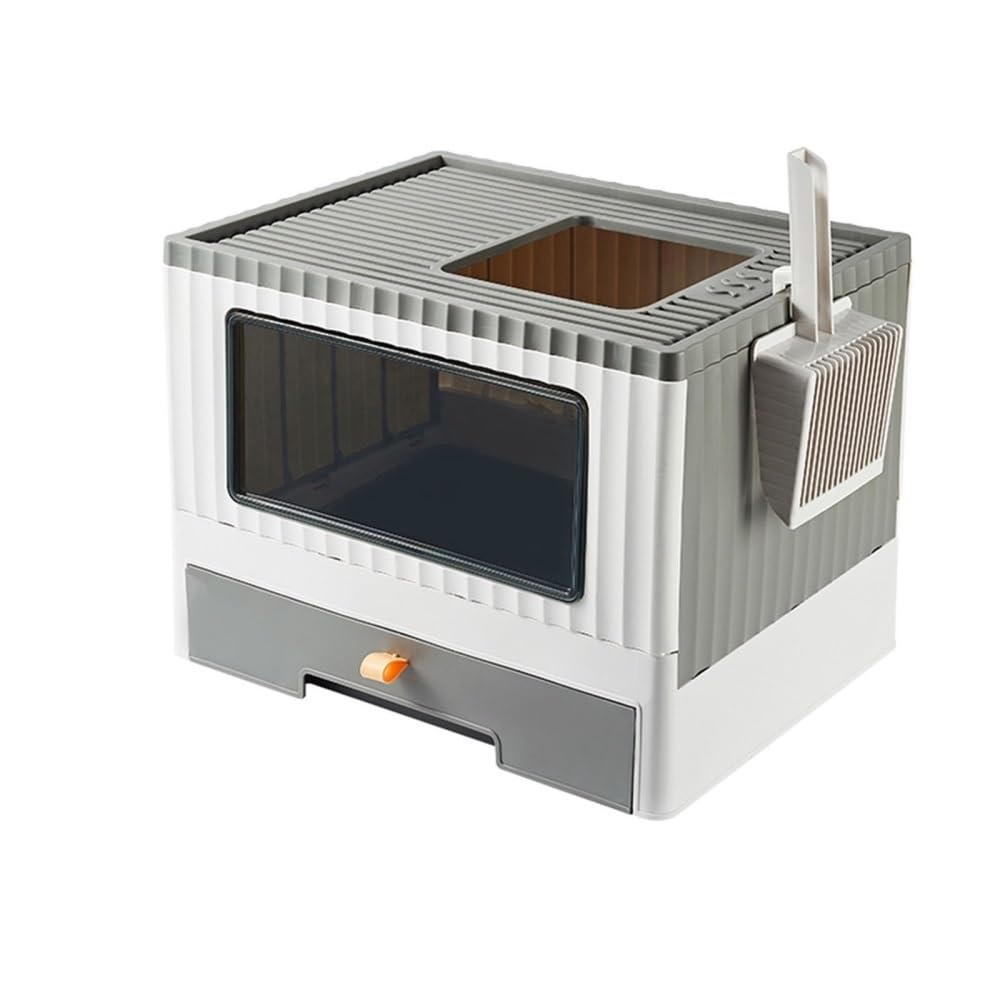 Foldable Top Entry Cat Litter Box with Lid L626999