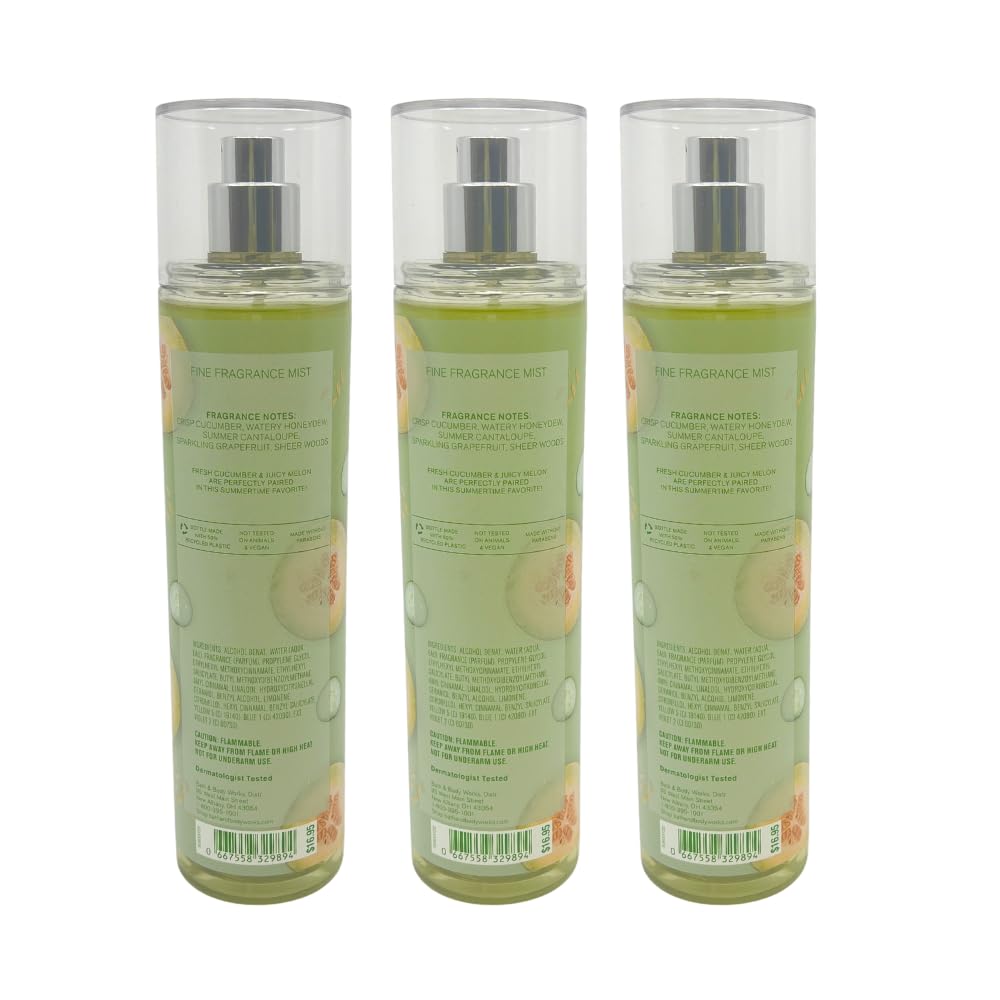 Cucumber Melon Fine Fragrance Mist 8 fl oz Pack of 3 Q41012