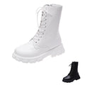 Women's Lace Up Chunky Mid Calf Boots X312484