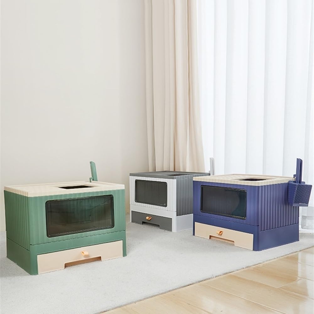 Foldable Top Entry Cat Litter Box with Lid L626999
