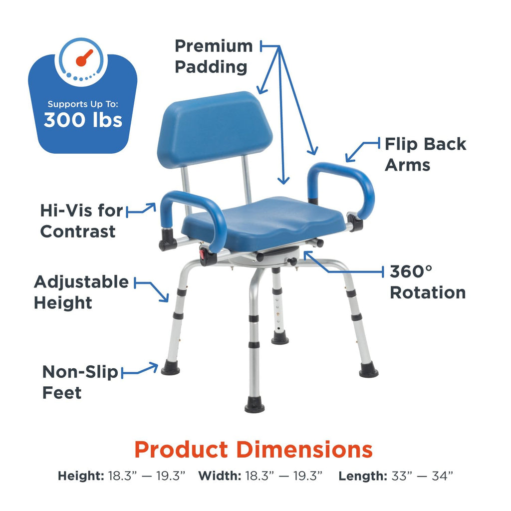 Rotating Shower Chair with Padded Swivel Seat A800860