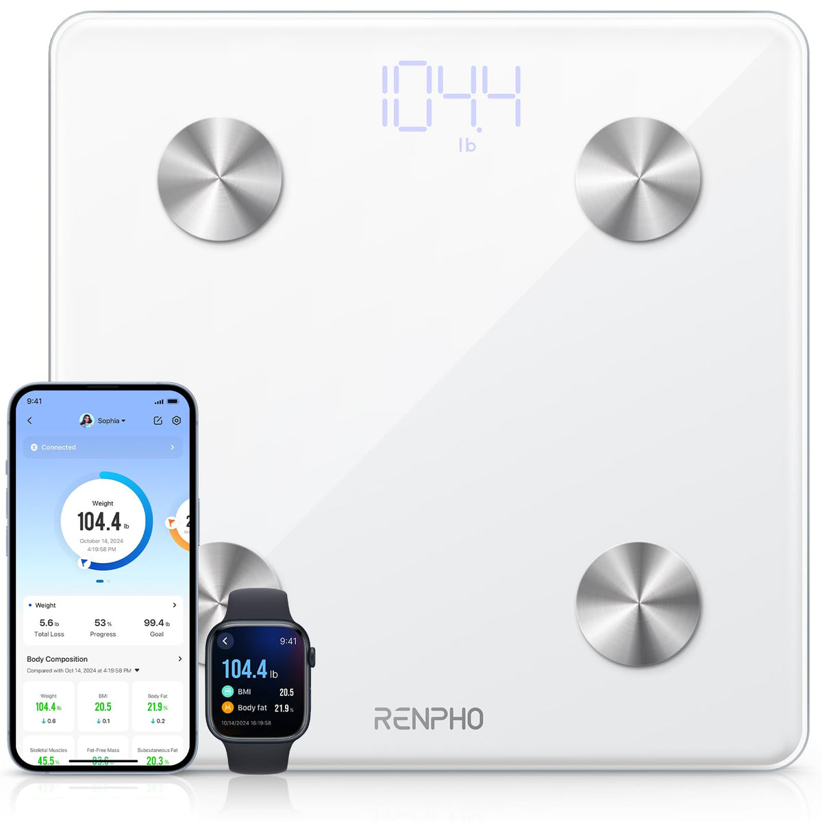 White Bluetooth Smart Scale I660