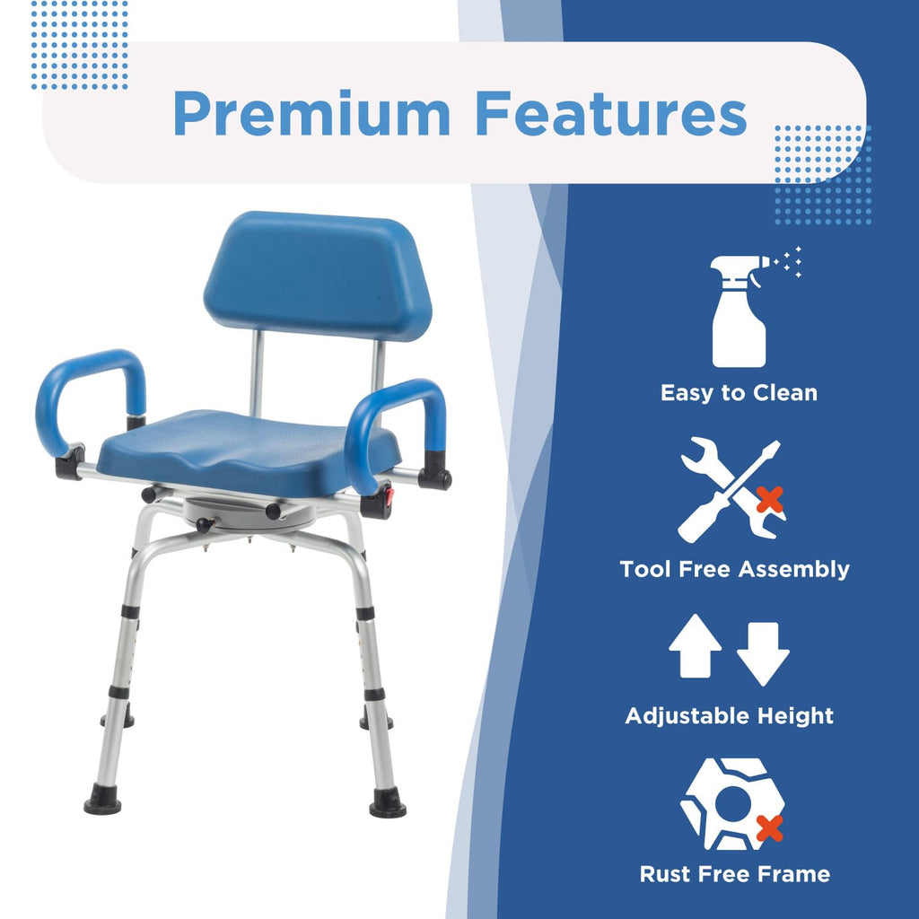 Rotating Shower Chair with Padded Swivel Seat A800860