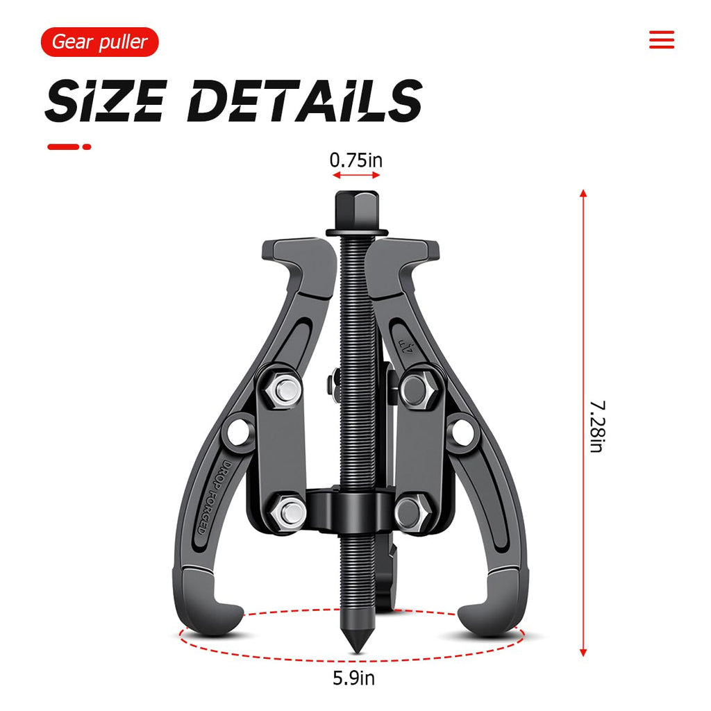 6 Inch 3-Jaw Bearing Puller with Reversible Jaws U182190
