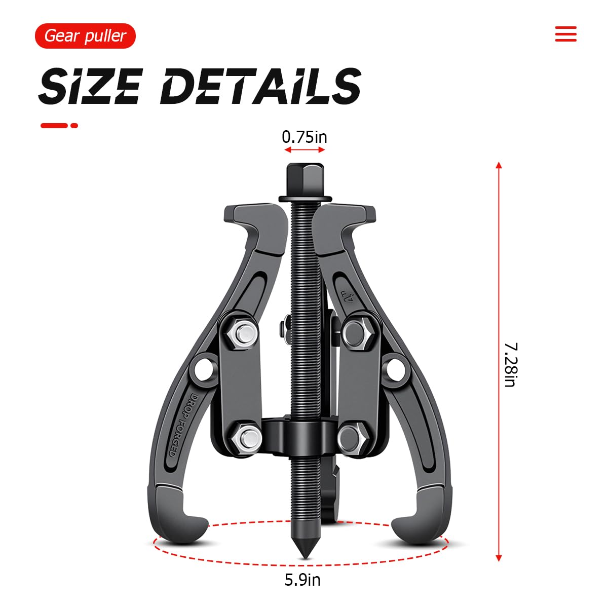 6 Inch 3-Jaw Bearing Puller with Reversible Jaws U182190