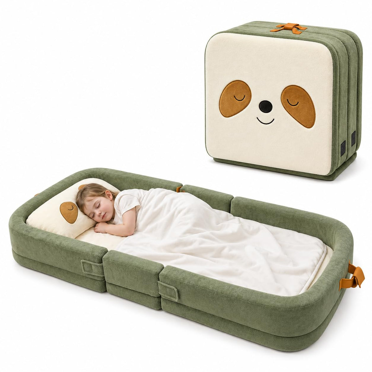 Foldable Portable Toddler Travel Bed with Pillow J25127