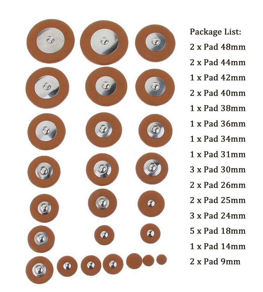 25 Pieces Leather Alto Sax Pads Replacement Set F250