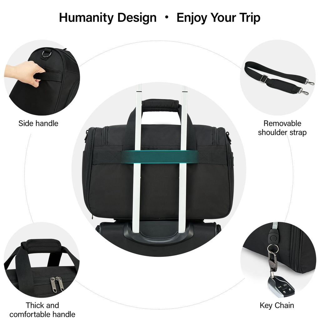 Black Lightweight Water Resistant Foldable Travel Duffel Bag W533820