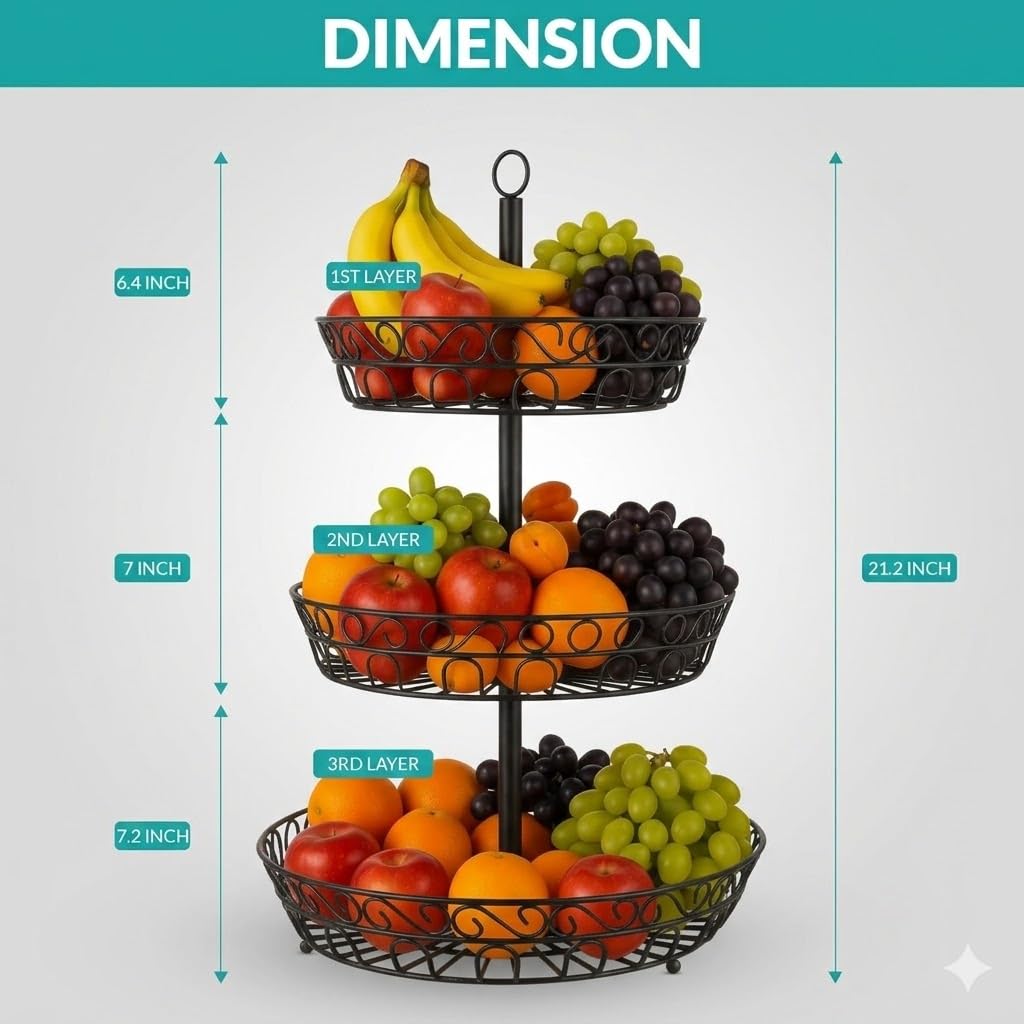 3-Tier Metal Fruit Basket F328