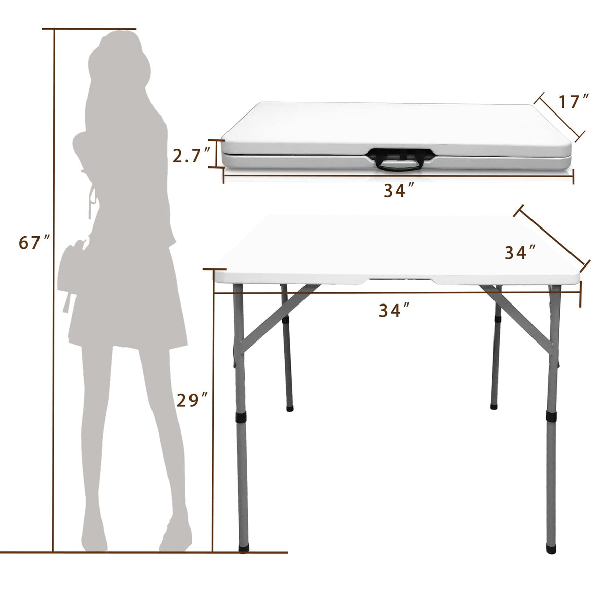 34" Square Folding Table F6626