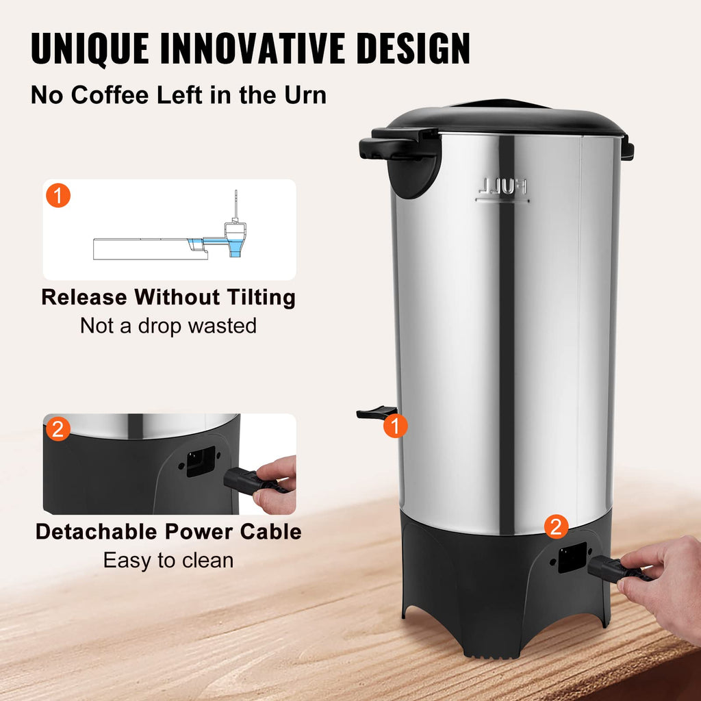 50 Cups Stainless Steel Commercial Coffee Urn G608