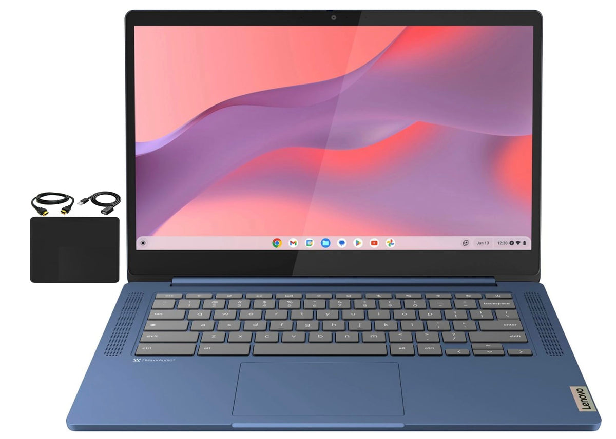 14'' FHD Touchscreen Slim Light Laptop Computer, 4GB RAM, 64GB eMMC, Chrome OS, Abyss Blue C132