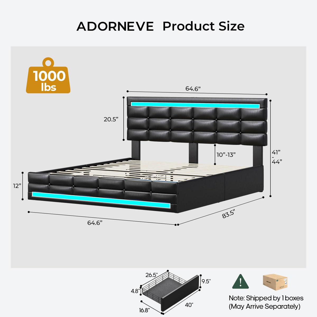 Queen Bed Frame with 4 Storage Drawers G625