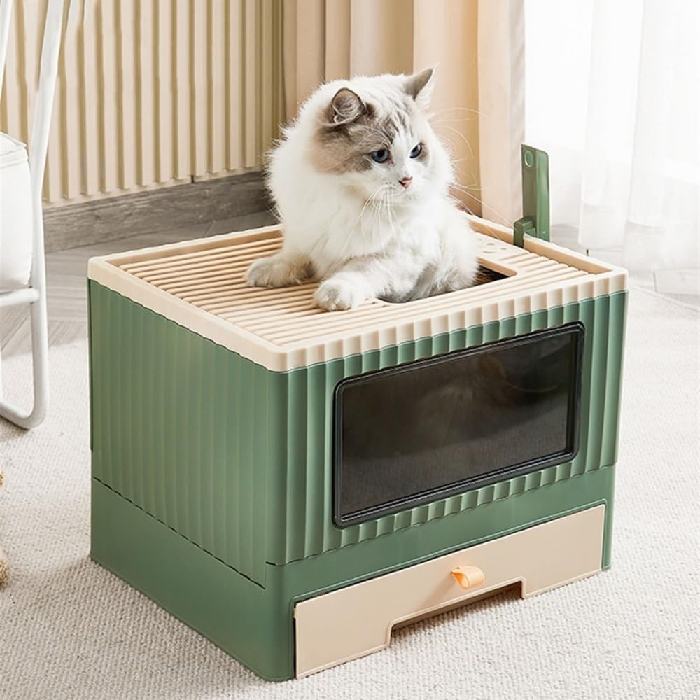 Foldable Top Entry Cat Litter Box with Lid L626999