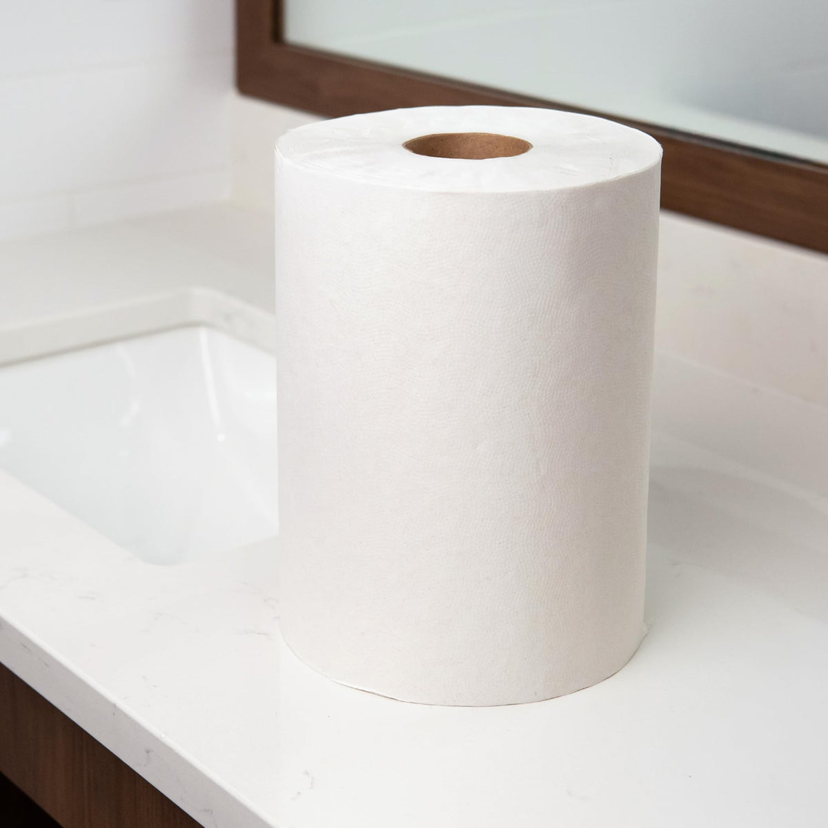 White 1-Ply Hardwound Paper Towels, 6 Rolls L3571
