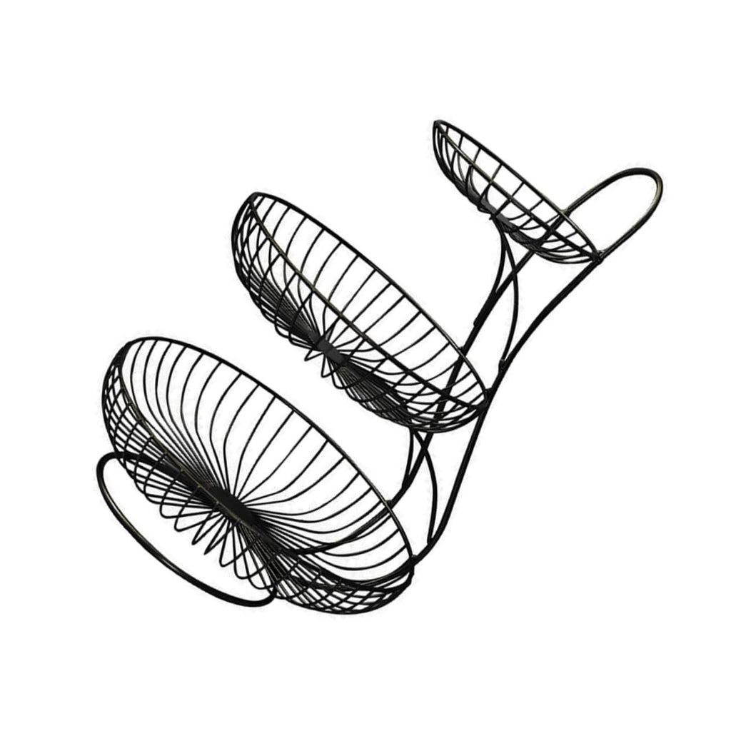 Black 3-Tier Iron Fruit Basket A35393