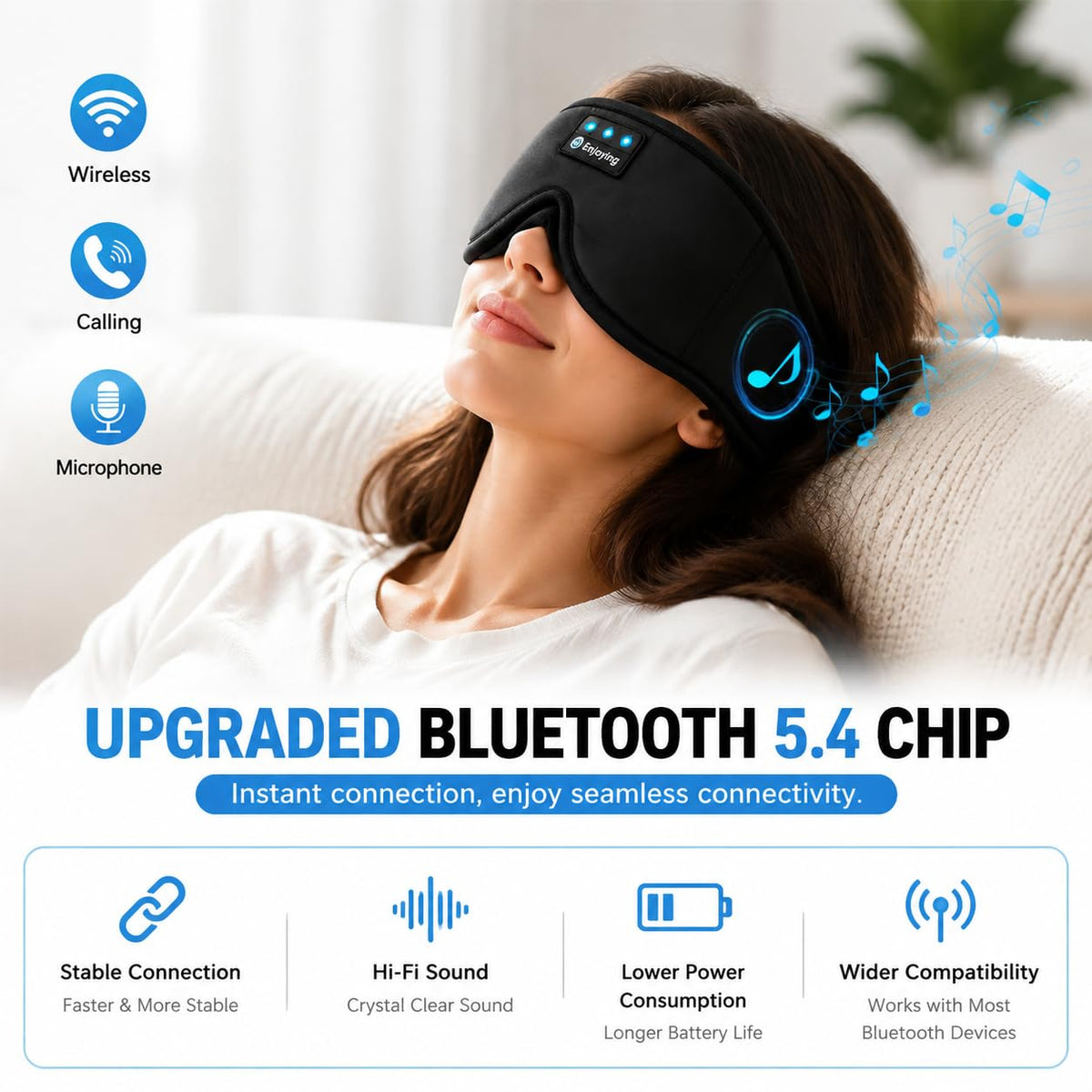 Sleep Mask with Bluetooth Headphones T9502