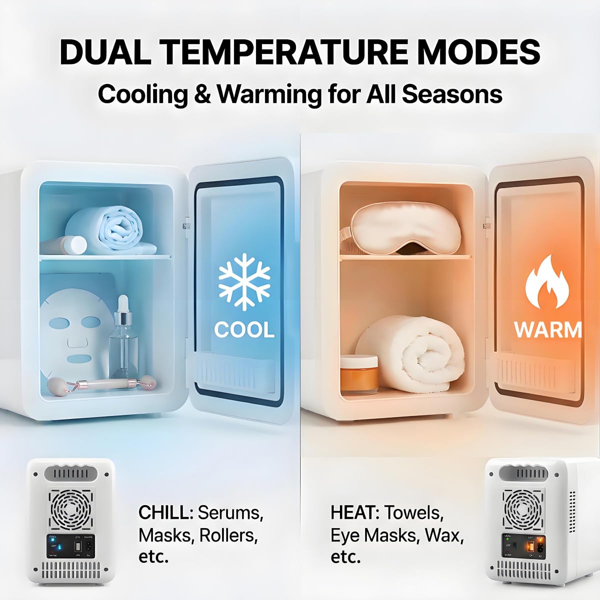 4L Portable Mini Skincare Refrigerator with Dimmable LED Mirror Q29494