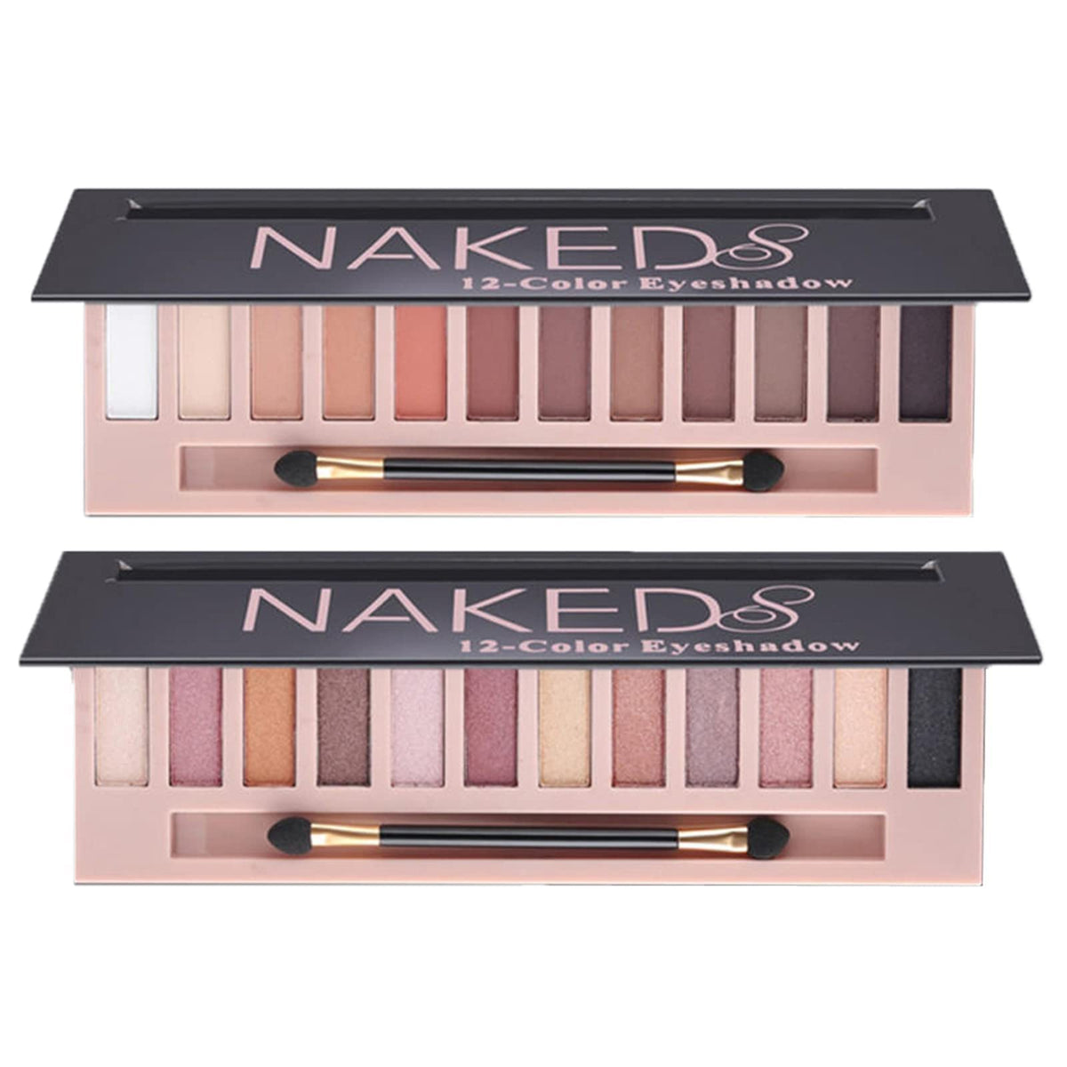 2 Pack Nude Matte Shimmer Glitter Eyeshadow Palette Set L500121