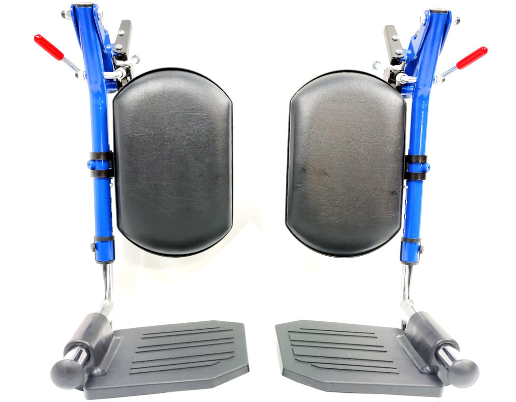 Blue Wheelchair Elevating Leg Rest with Padded Calf Pad P2185