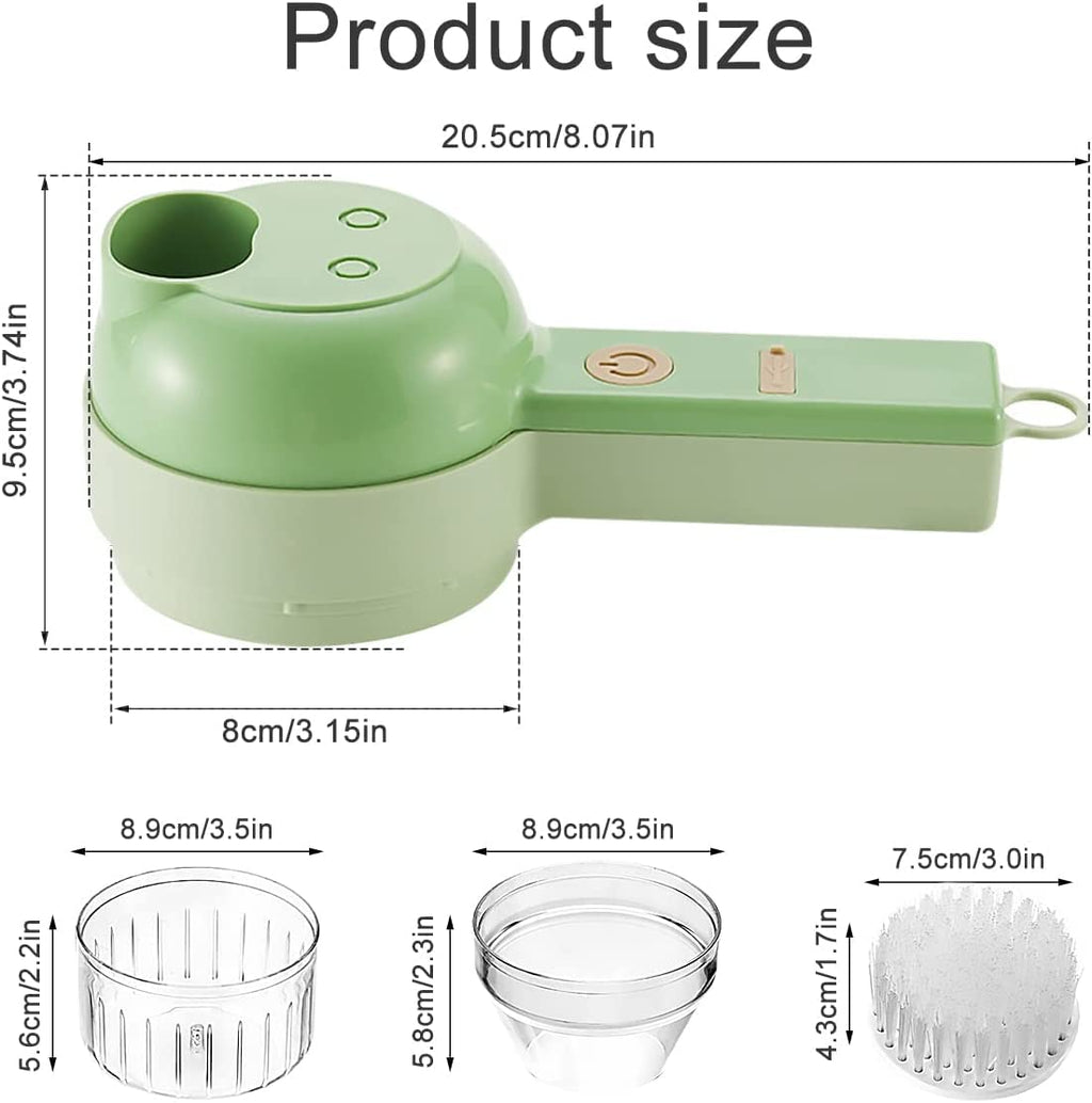 4 in 1 Handheld Electric Vegetable Cutter Set USB Rechargeable Q9765