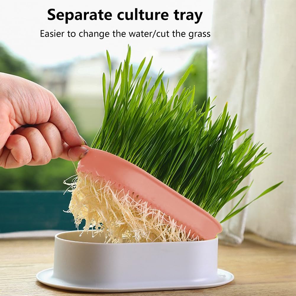 Cat Grass Planter Box, 3 Pcs Plastic Growing Trays V630