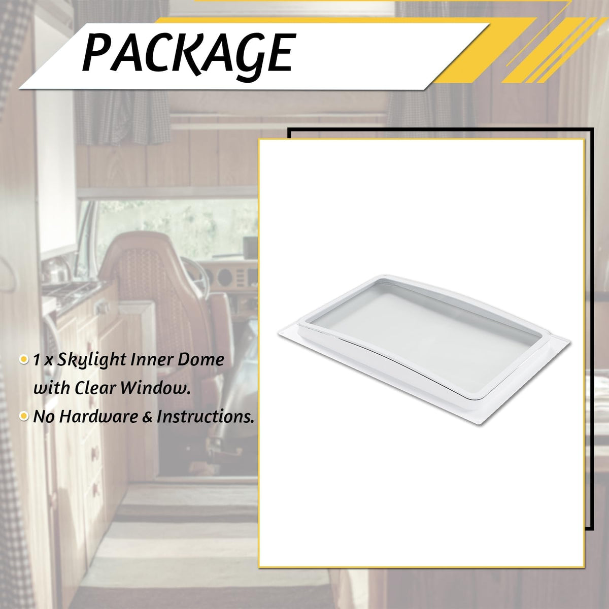 24" Shatterproof Clear RV Skylight Dome Cover J666283