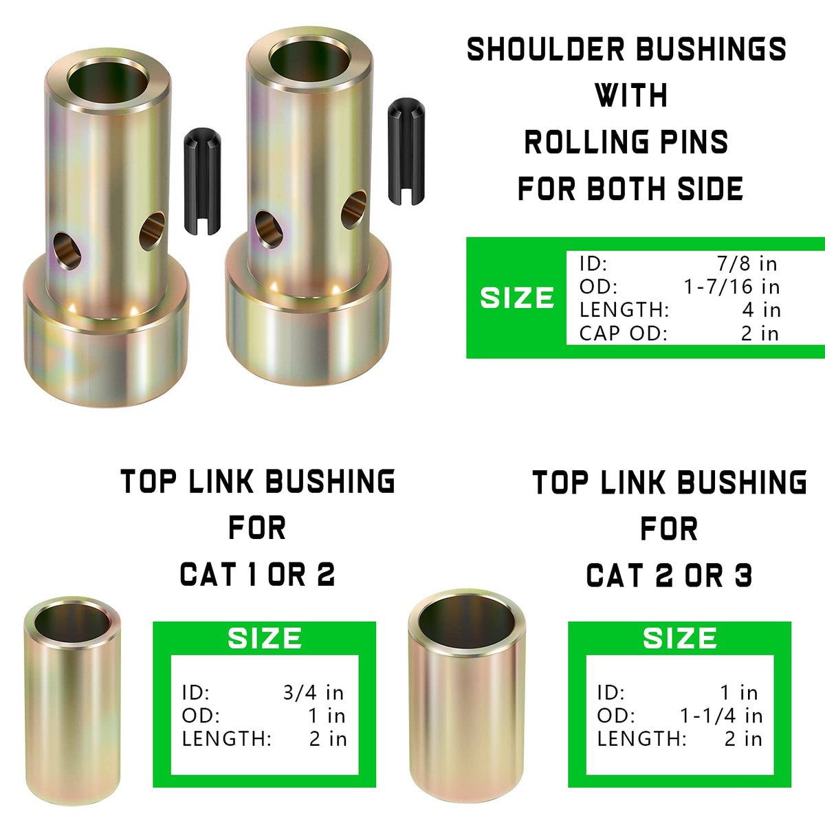 Quick Hitch Bushing Kit with Top Link Pin W9270
