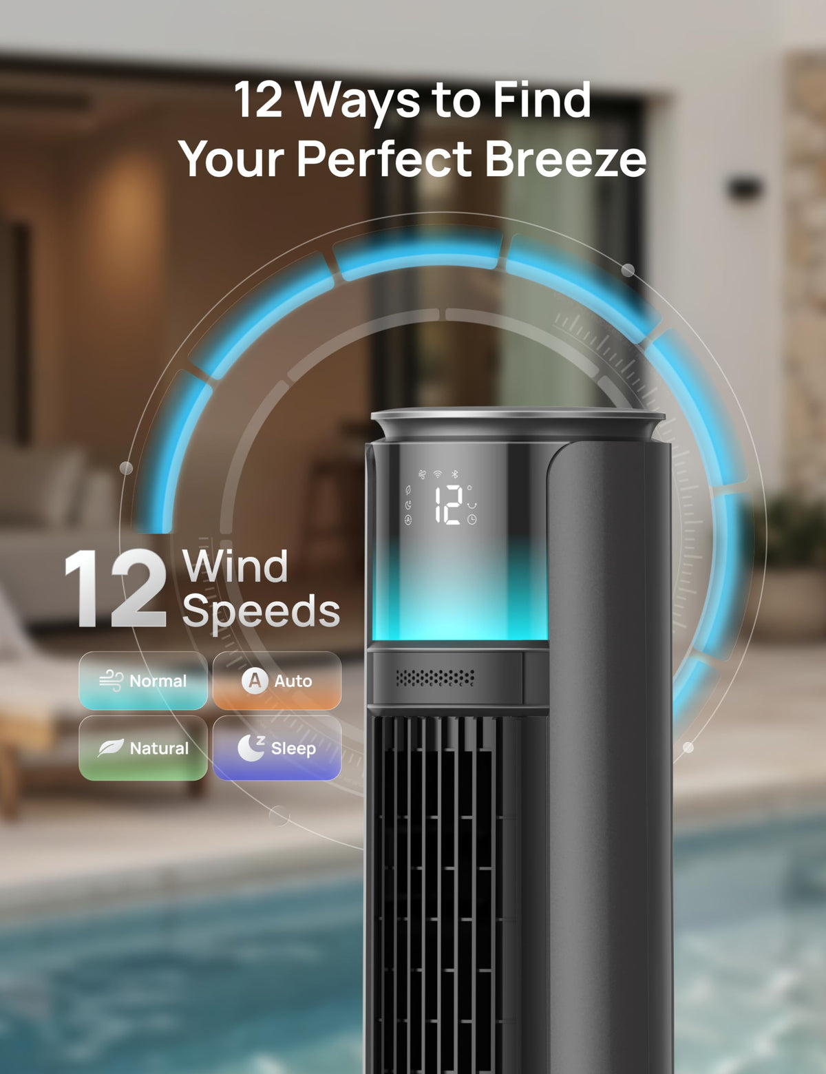 Smart Tower Fan 33 ft/s 20 dB E6532