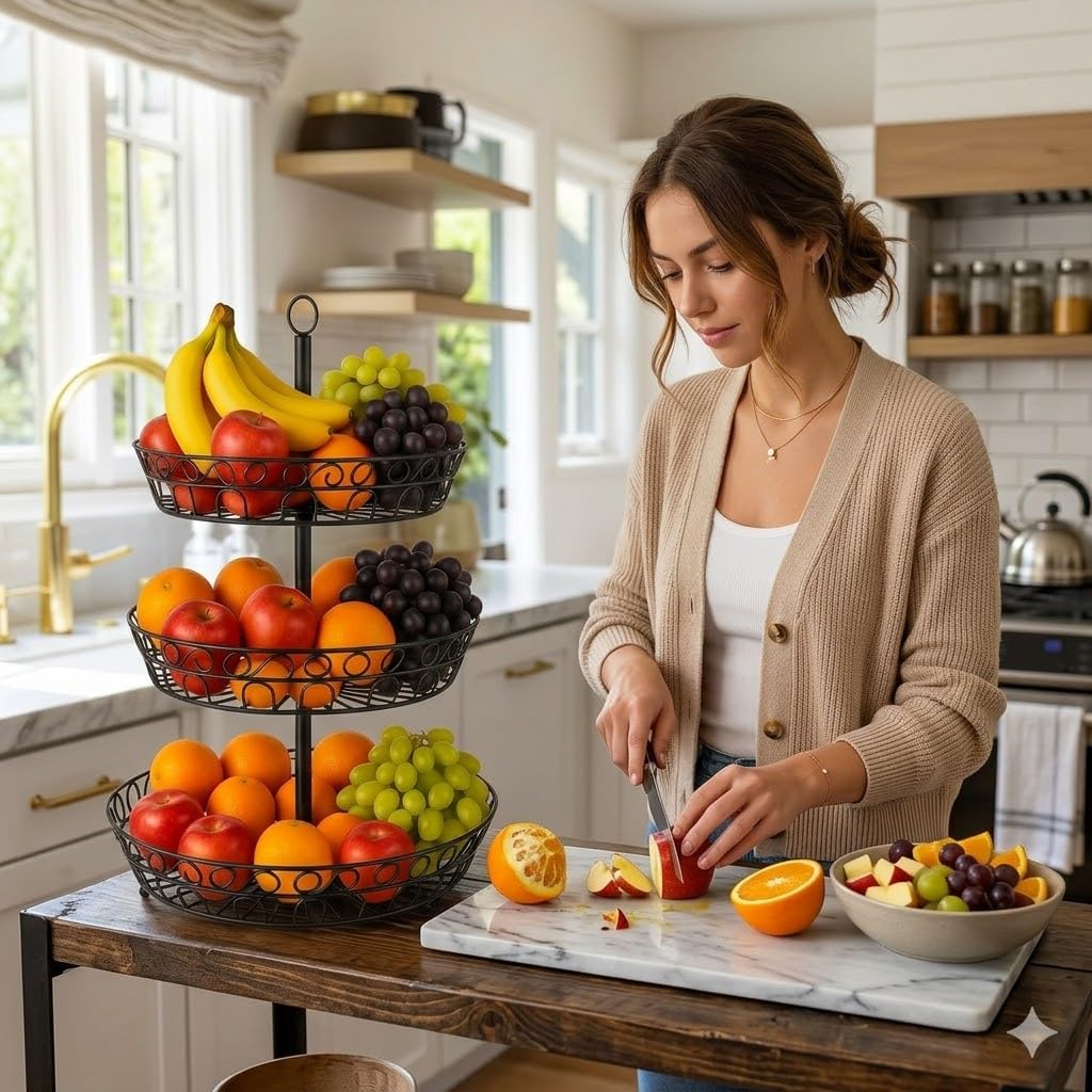 3-Tier Metal Fruit Basket F328