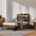 Twin Bed Frame with Upholstered Headboard V783963