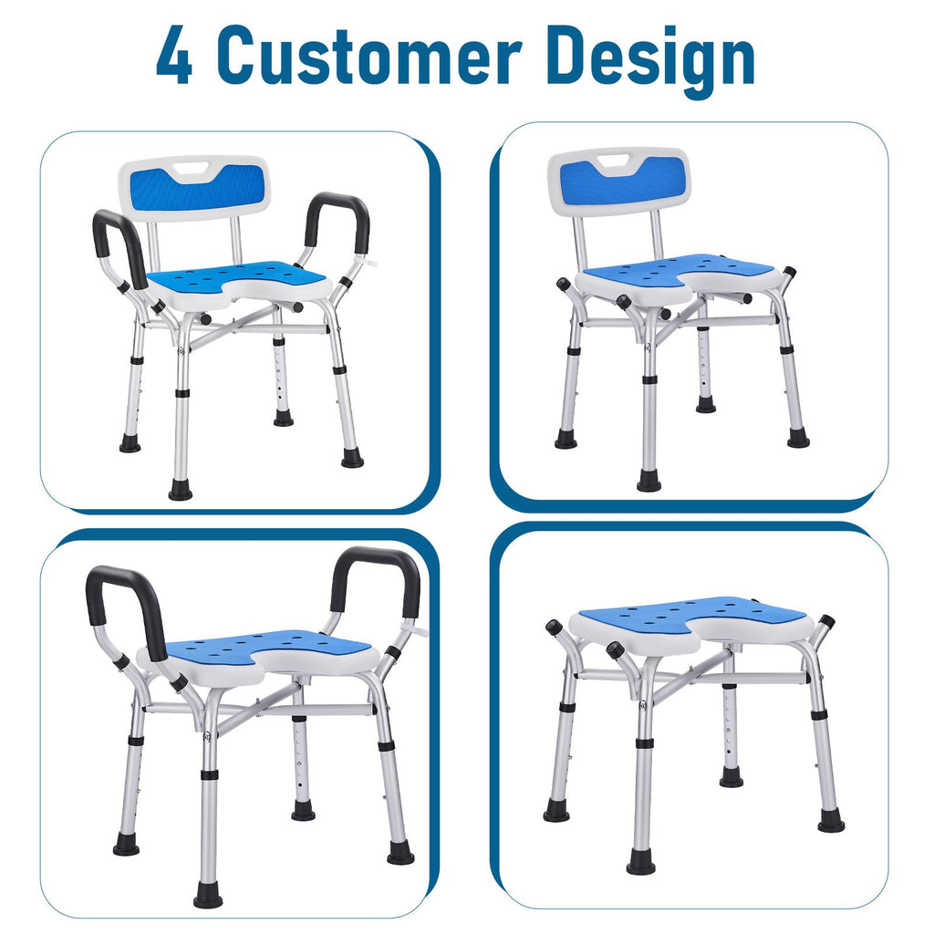Shower Chair with Arms and Back, U-Shaped Seat N872414