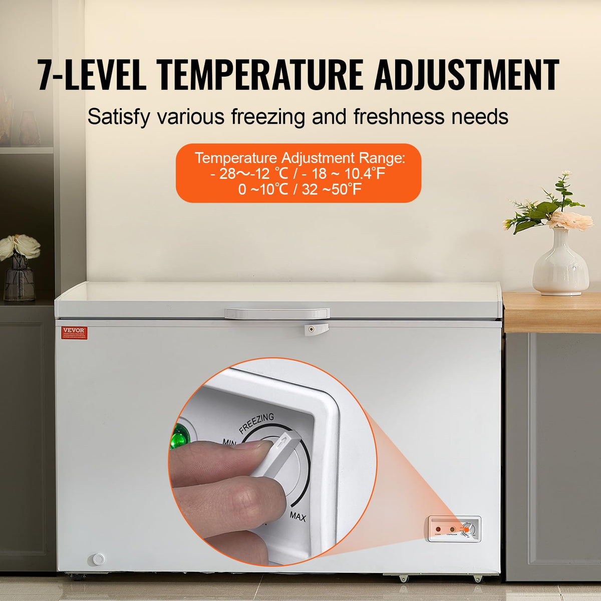 12.8 Cu.ft Chest Freezer with 4 Removable Baskets A804898