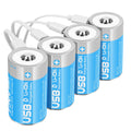 4 Pack 1.5V Rechargeable Lithium D Cell Batteries with USB-C Charge Cable M483