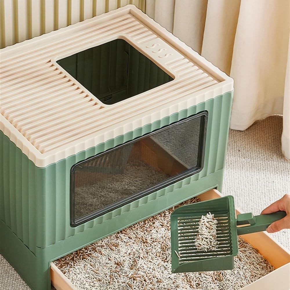 Foldable Top Entry Cat Litter Box with Lid L626999