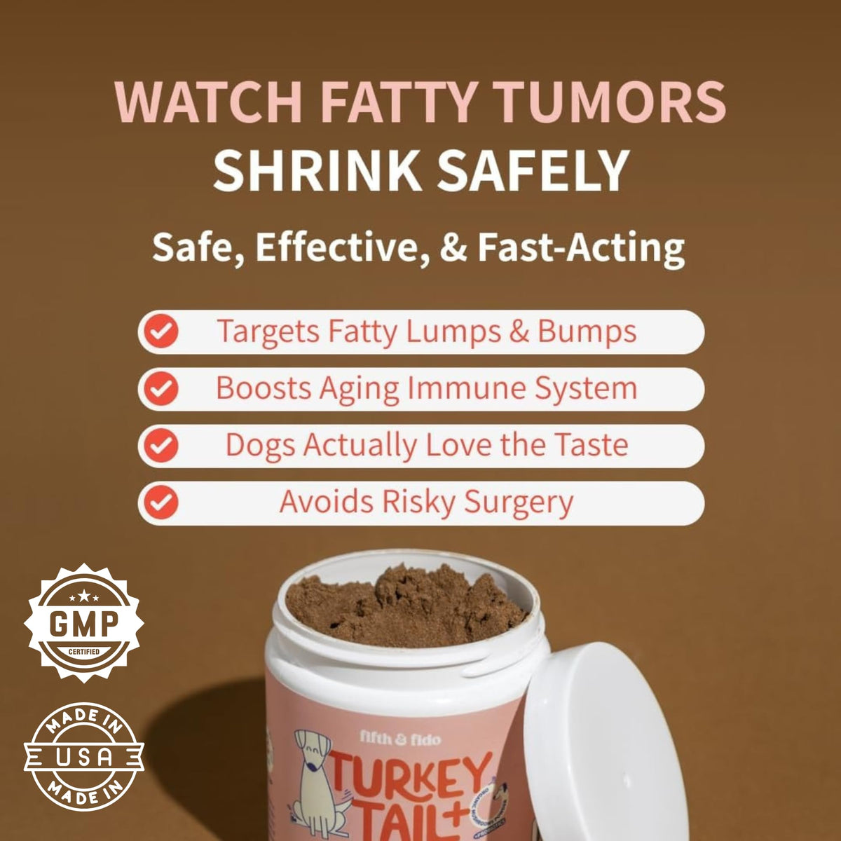 Turkey Tail Mushroom for Dogs Bacon Powder Probiotic R432