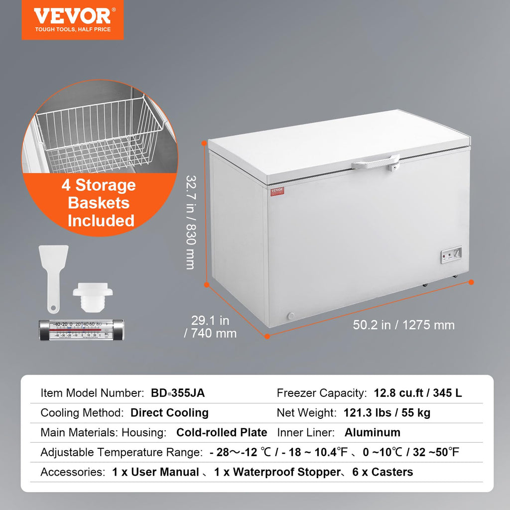 12.8 Cu.ft Chest Freezer with 4 Removable Baskets A804898