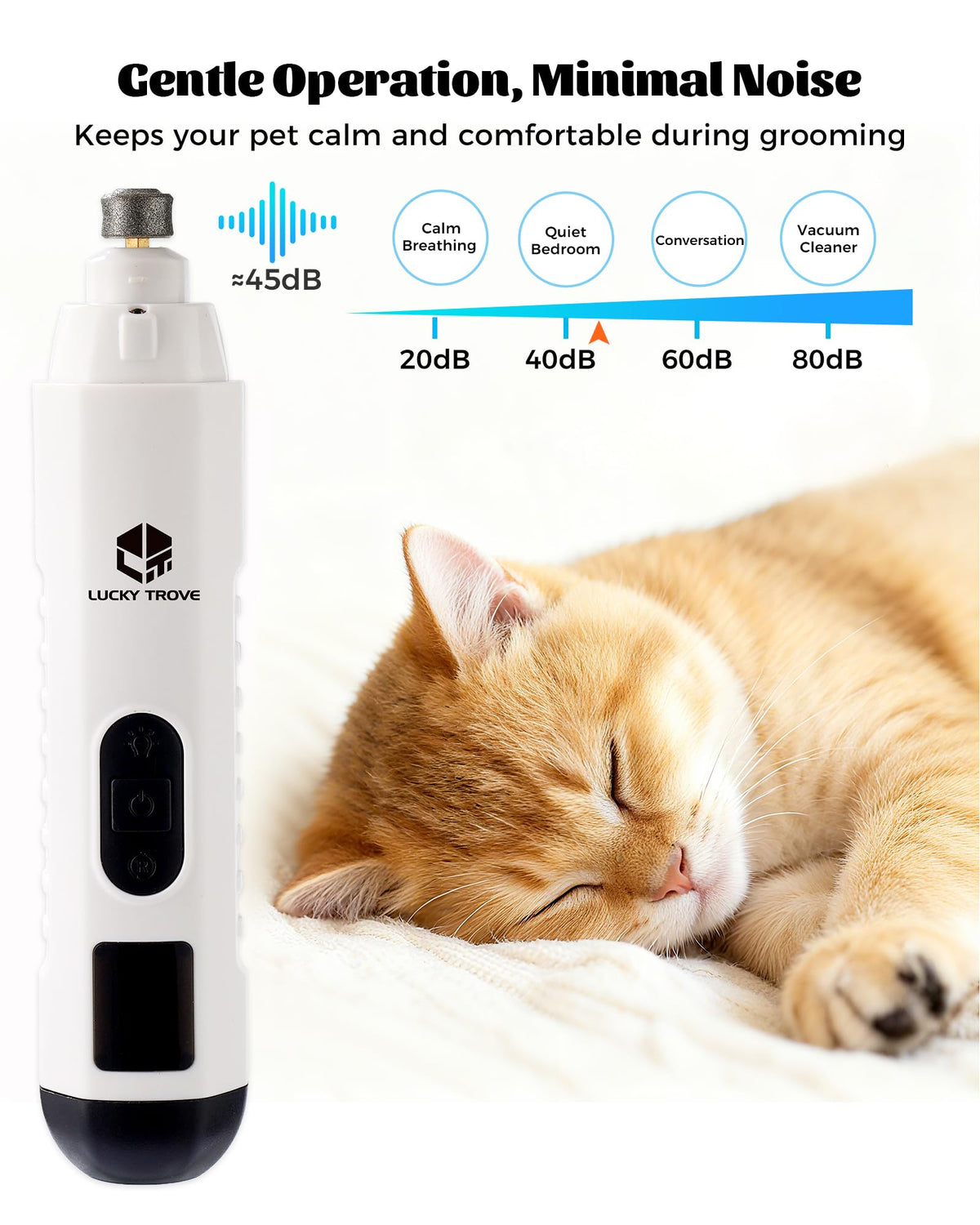 Silent Dog Nail Grinder 5 Speeds with dual LED Lights E5820
