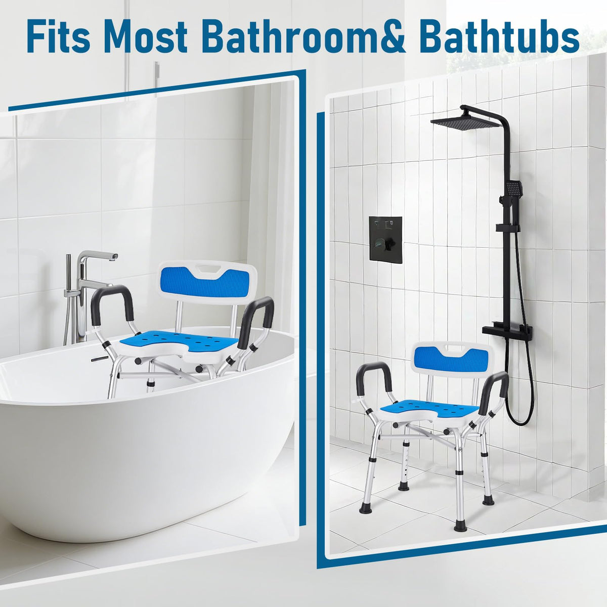 Shower Chair with Arms and Back, U-Shaped Seat N872414