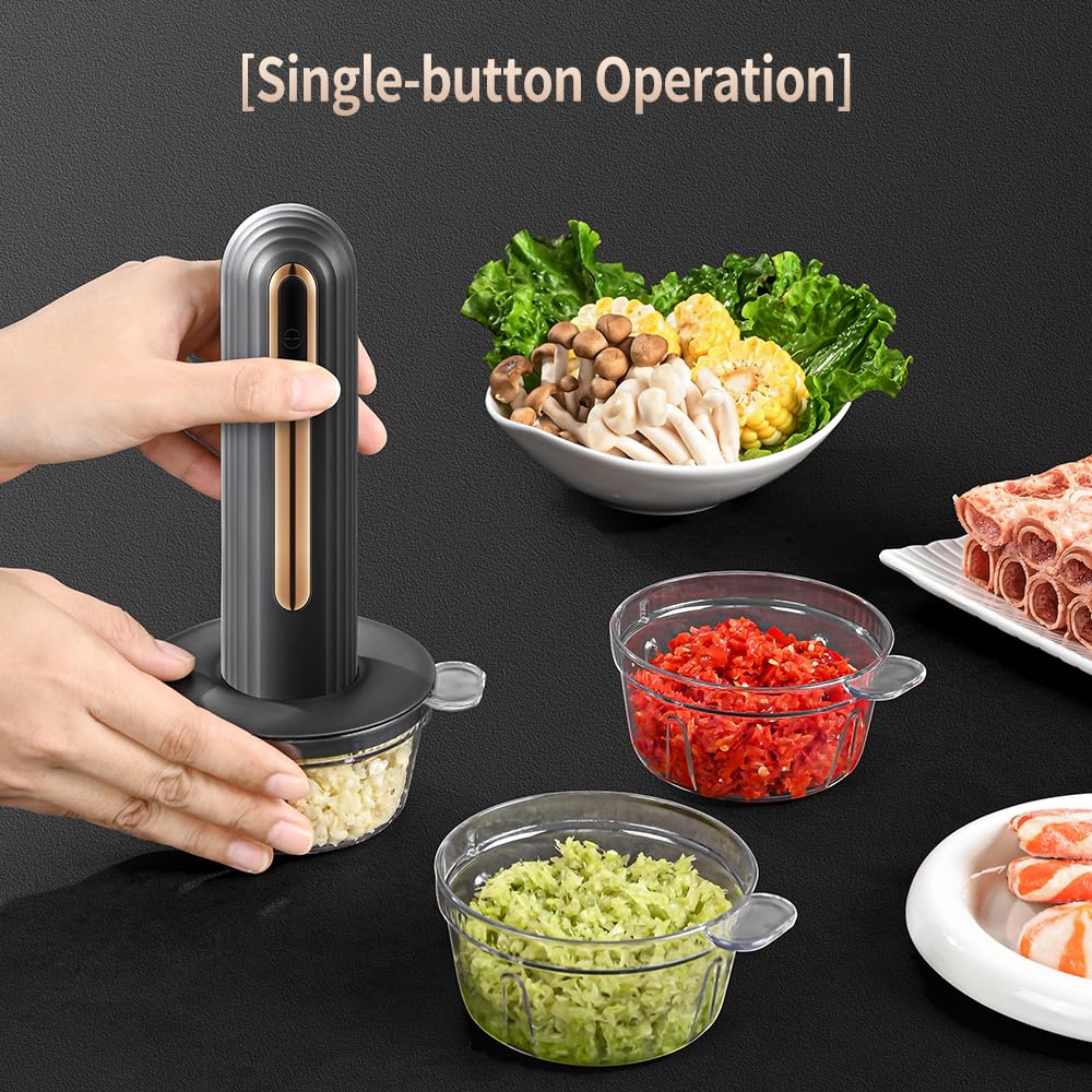 Electric Mini Food Processor, 4-Cup Portable USB, Black H468805