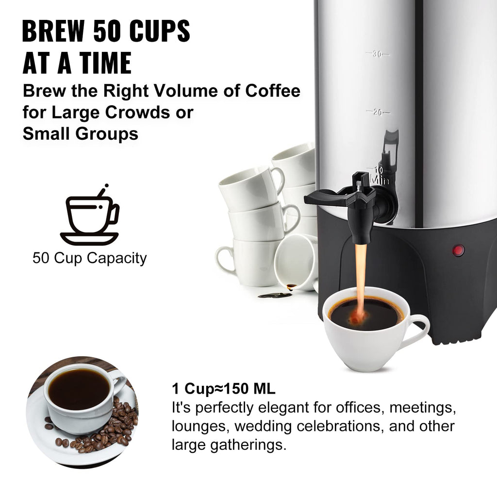 50 Cups Stainless Steel Commercial Coffee Urn G608