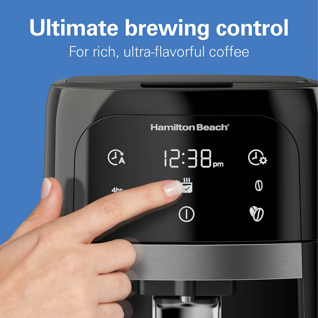 Programmable Dispensing Drip Coffee Maker with 14 Cup Brew Pot, Black I848