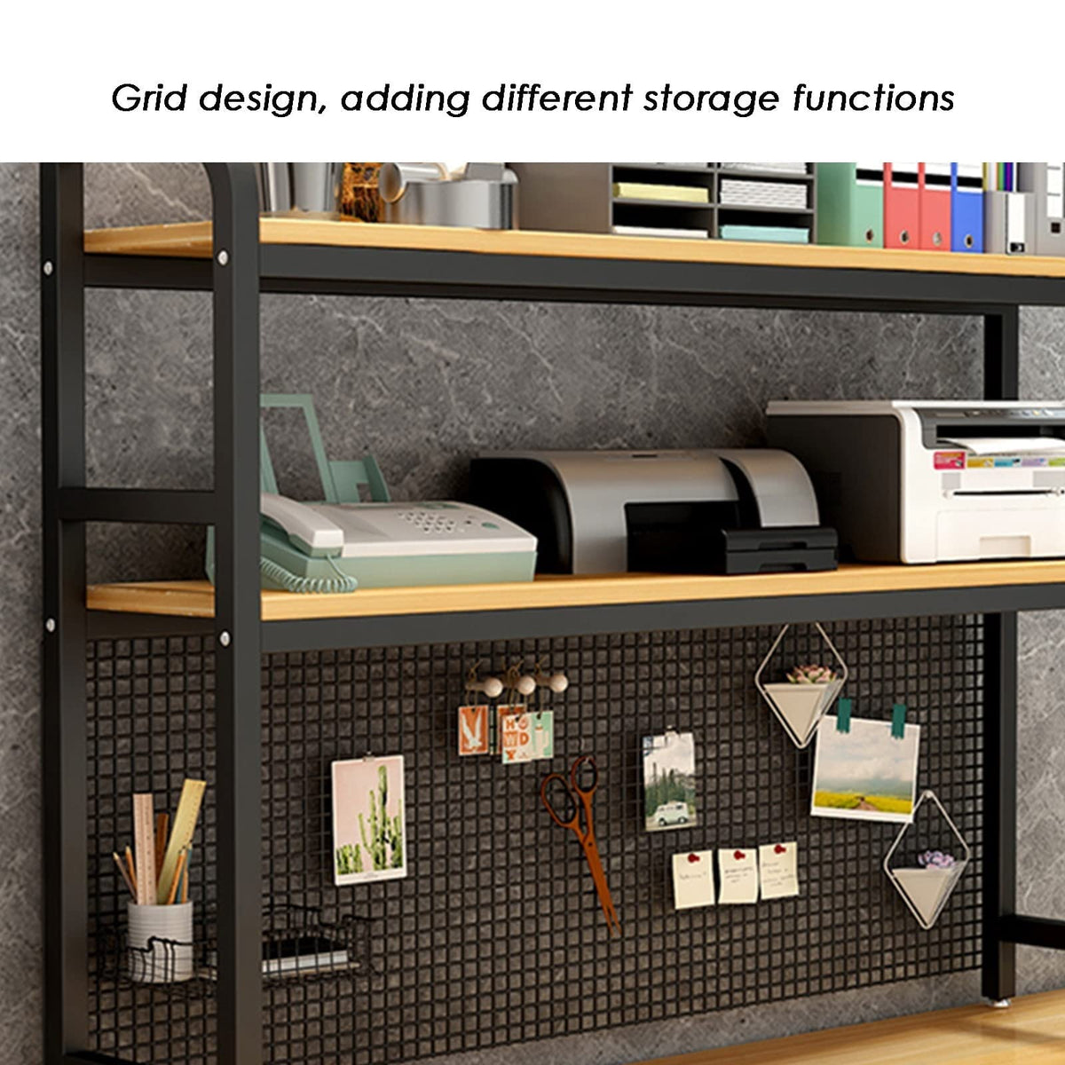 White 23-Tier Wrought Iron Desktop Bookshelf M430