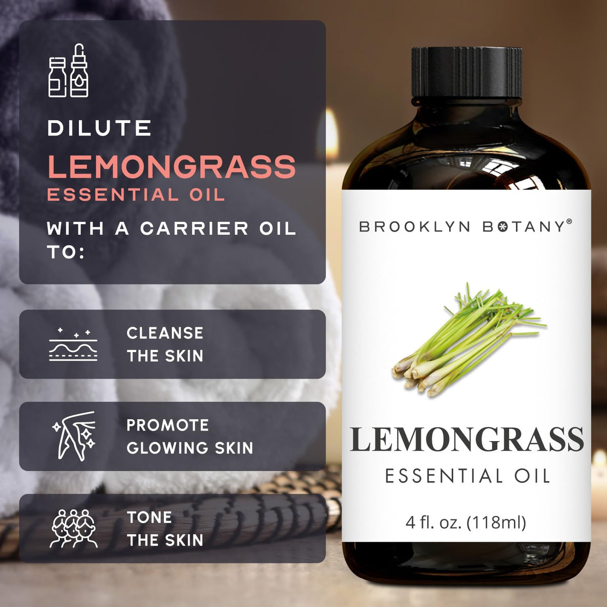 Lemon & Lemongrass Essential Oils 4 Fl Oz Pack of 2 X166