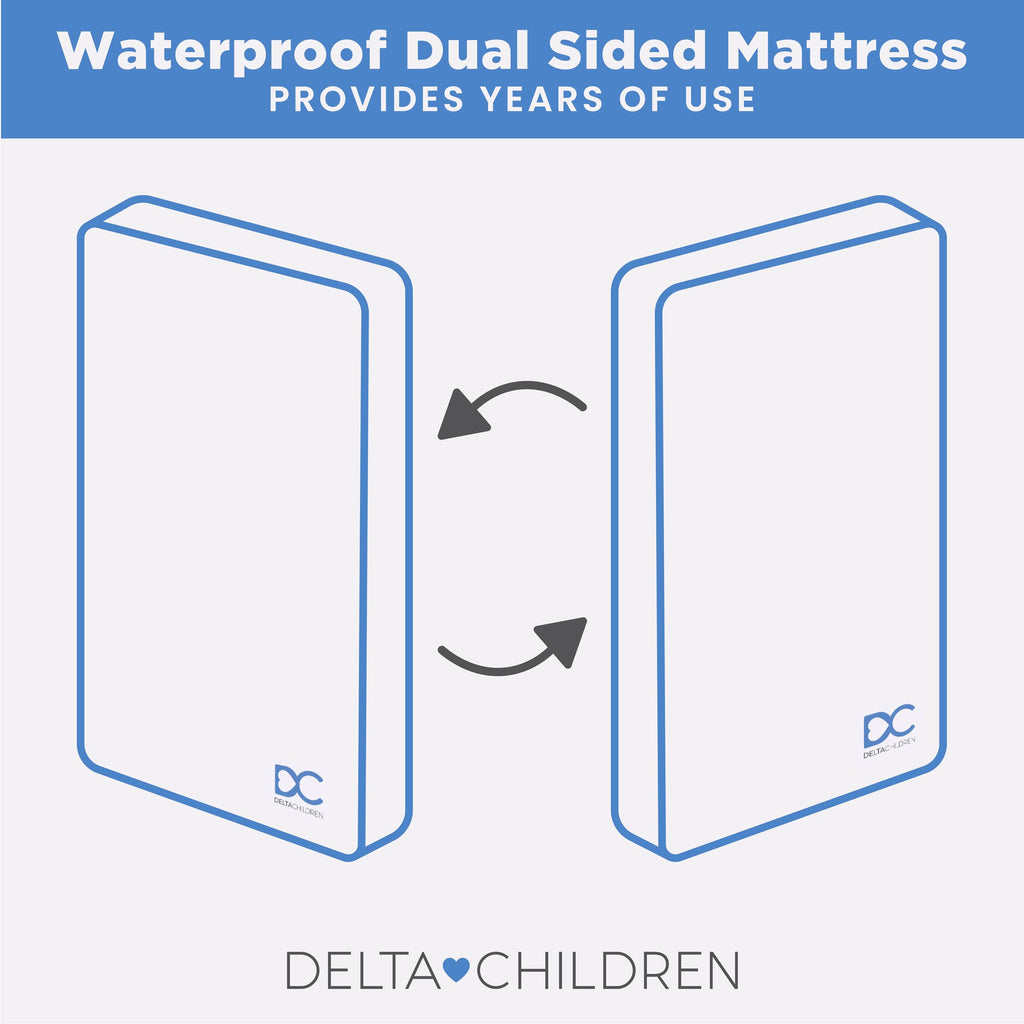 White Crib and Toddler Mattress with Removable Machine-Washable Cover X882