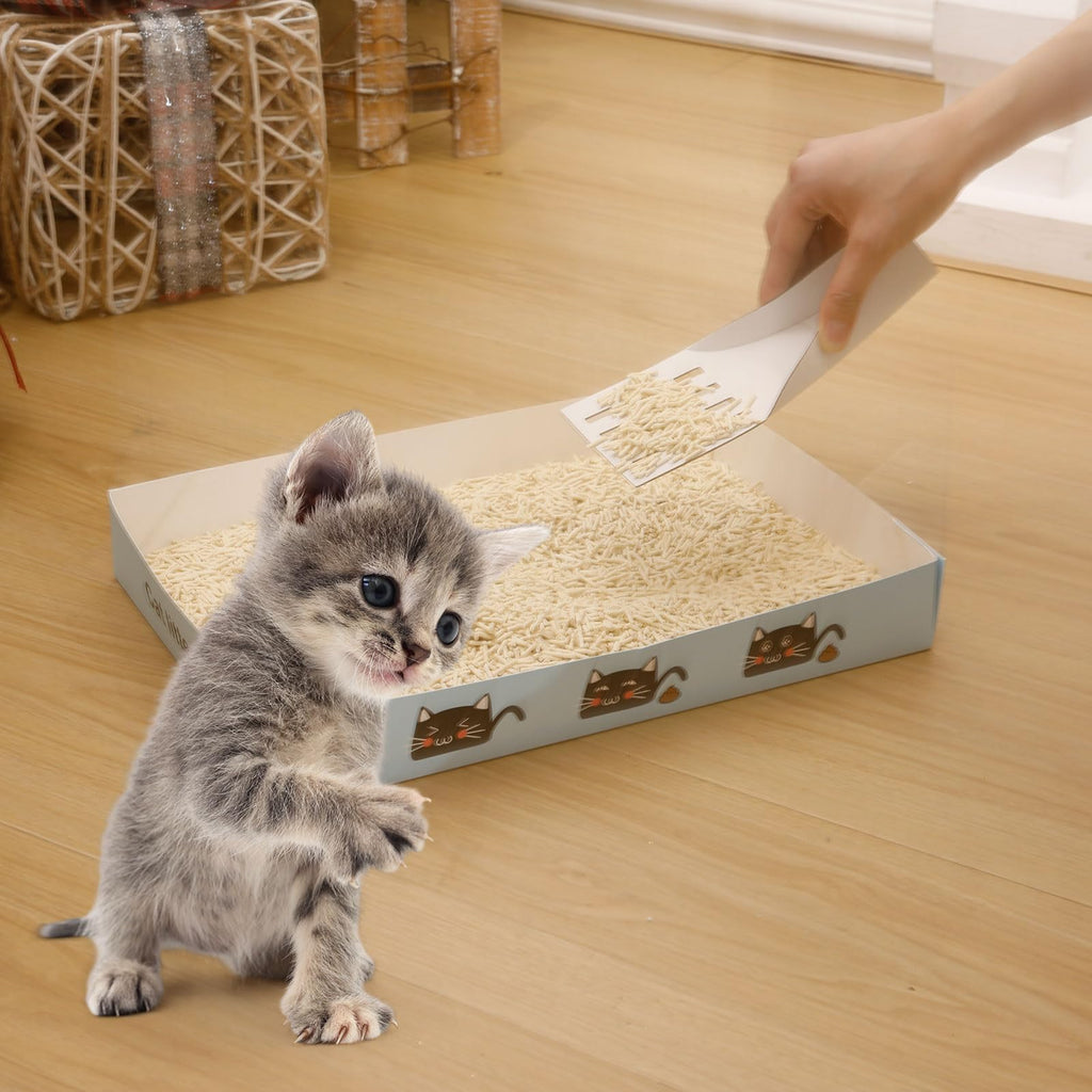 30 Pack Disposable Litter Boxes with Scoop G553